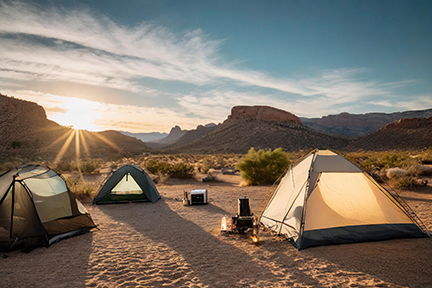 camping in the desert